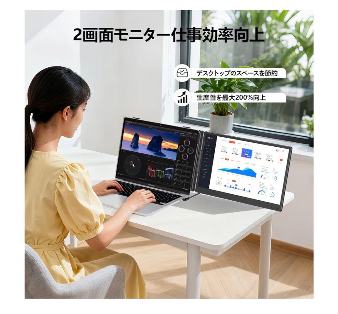 デュアルモニター 14インチ モバイルモニター 持ち運 IPSパネル