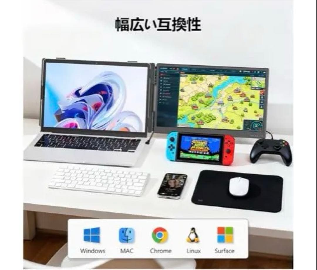 デュアルモニター 14インチ モバイルモニター 持ち運 IPSパネル