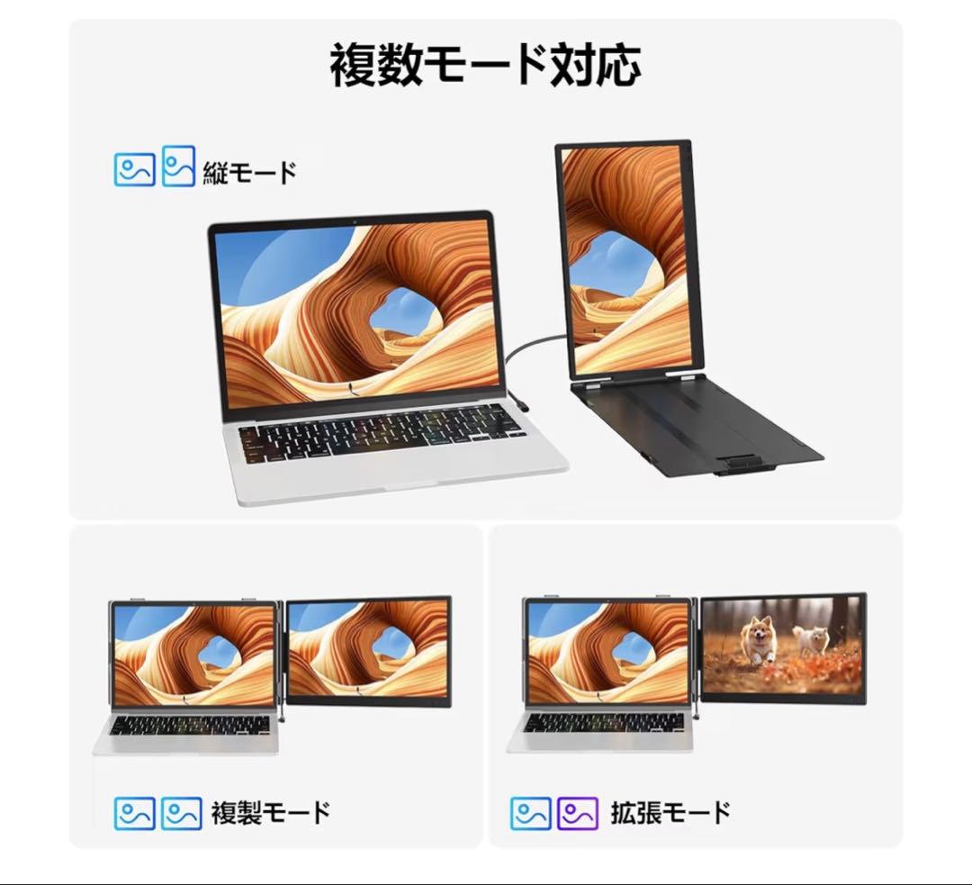 デュアルモニター 14インチ モバイルモニター 持ち運 IPSパネル