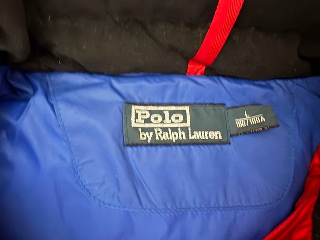 【ポロバイラルフローレン】ビッグポニー 国旗 ダウンベスト 確実正規品