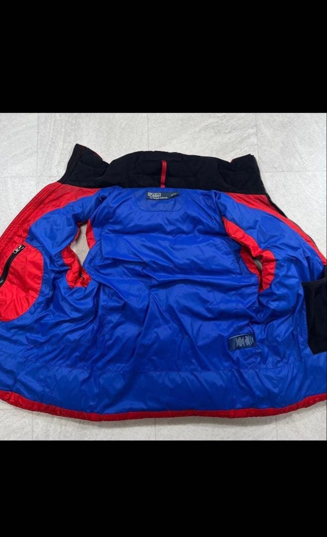 【ポロバイラルフローレン】ビッグポニー 国旗 ダウンベスト 確実正規品