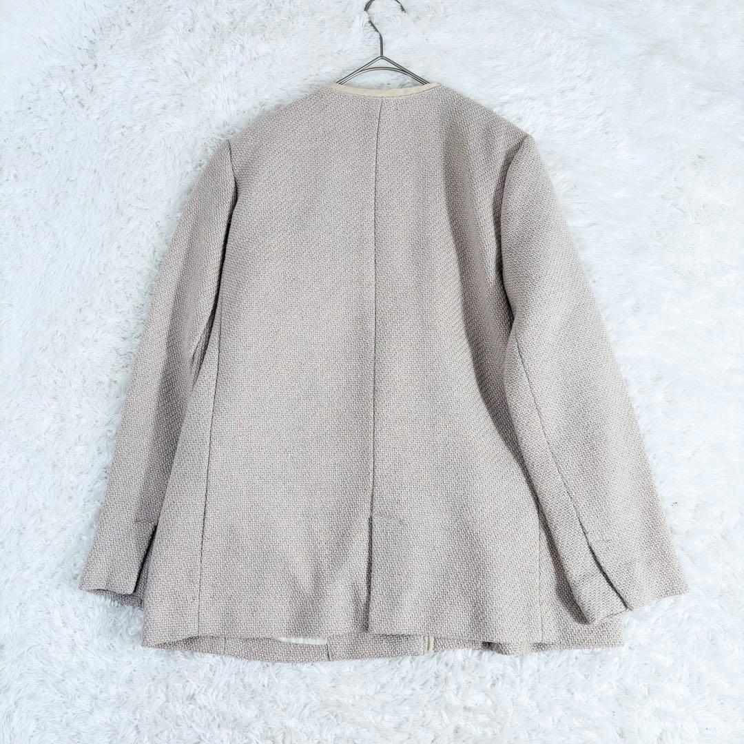 461 アーバンリサーチドアーズ ツイードVネックロングジャケット ノーカラー