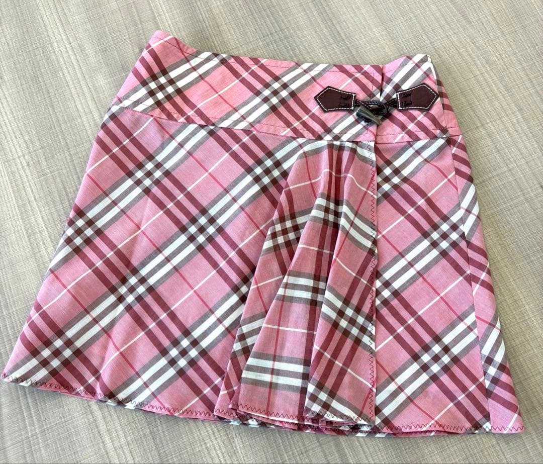極美品✨バーバリーブルーレーベル 巻きスカート ピンク ノバチェック レア