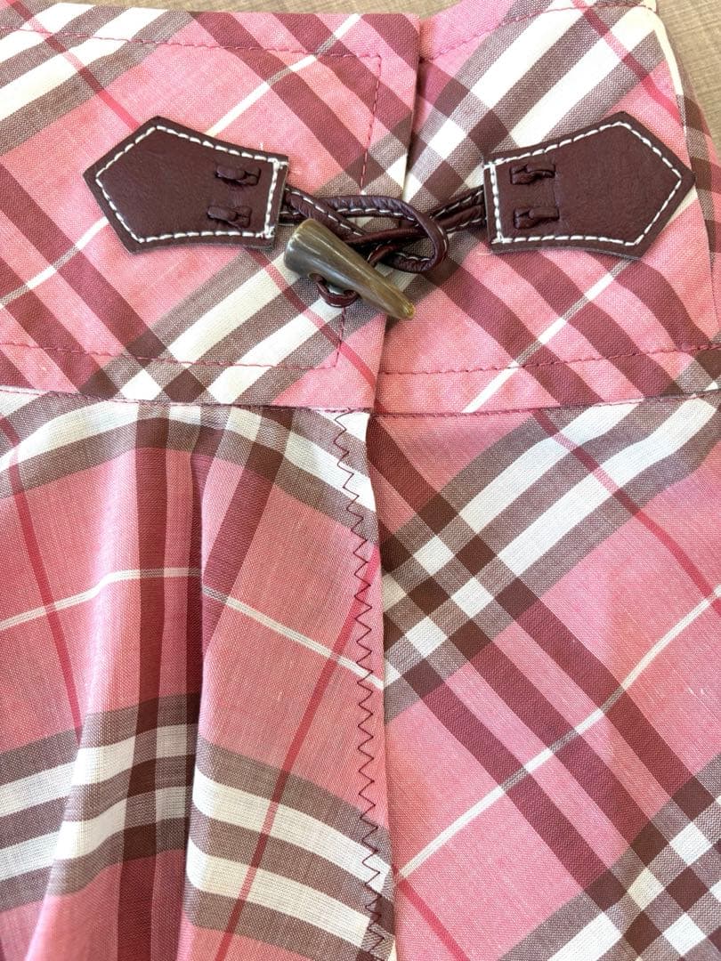 極美品✨バーバリーブルーレーベル 巻きスカート ピンク ノバチェック レア