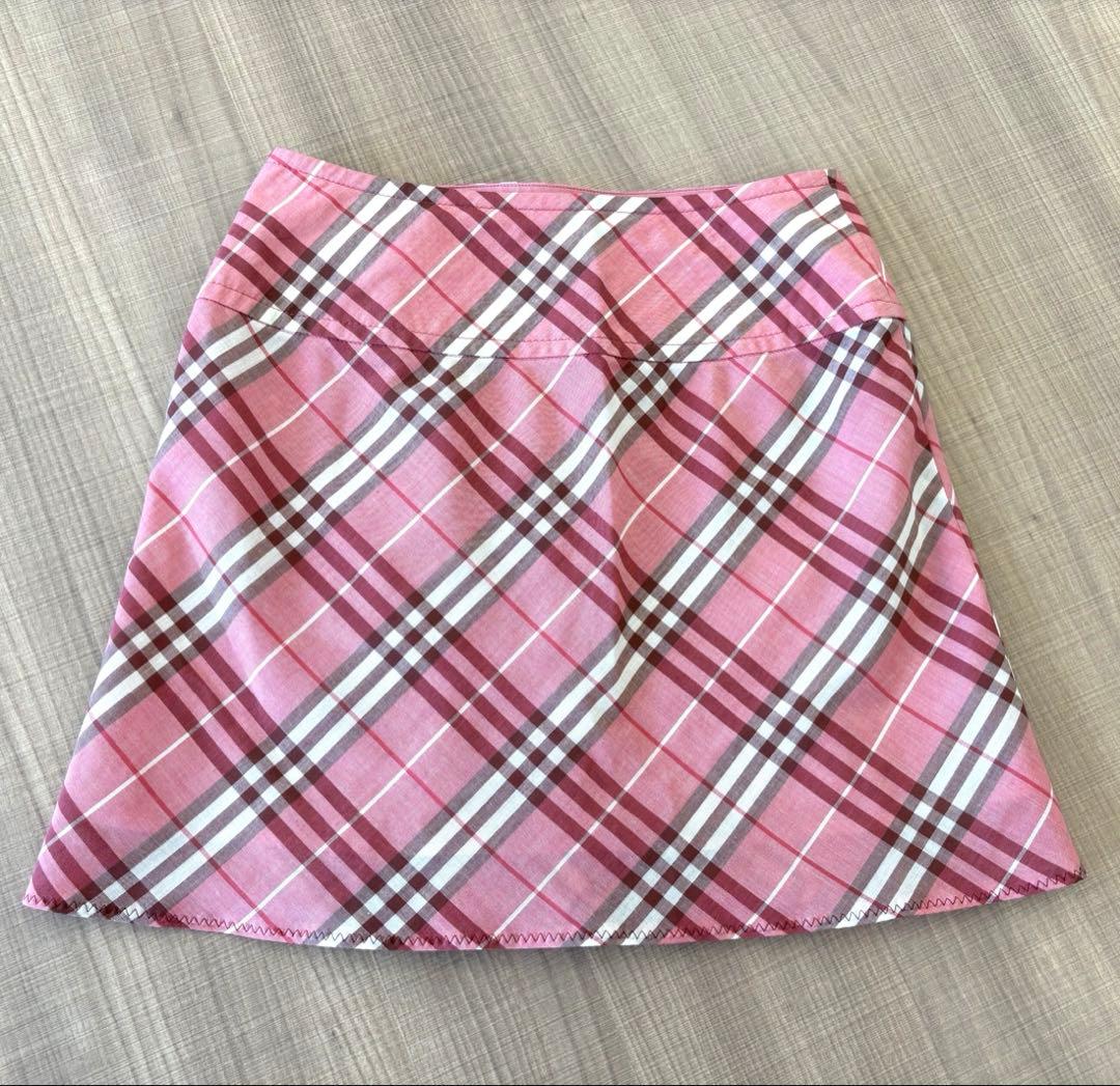 極美品✨バーバリーブルーレーベル 巻きスカート ピンク ノバチェック レア