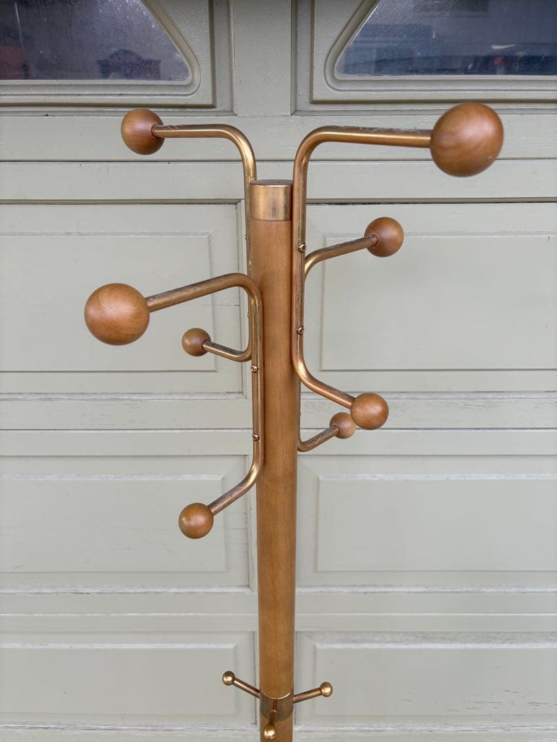 カリモク コートハンガー ポールハンガー アンティーク調 ハンガーラック