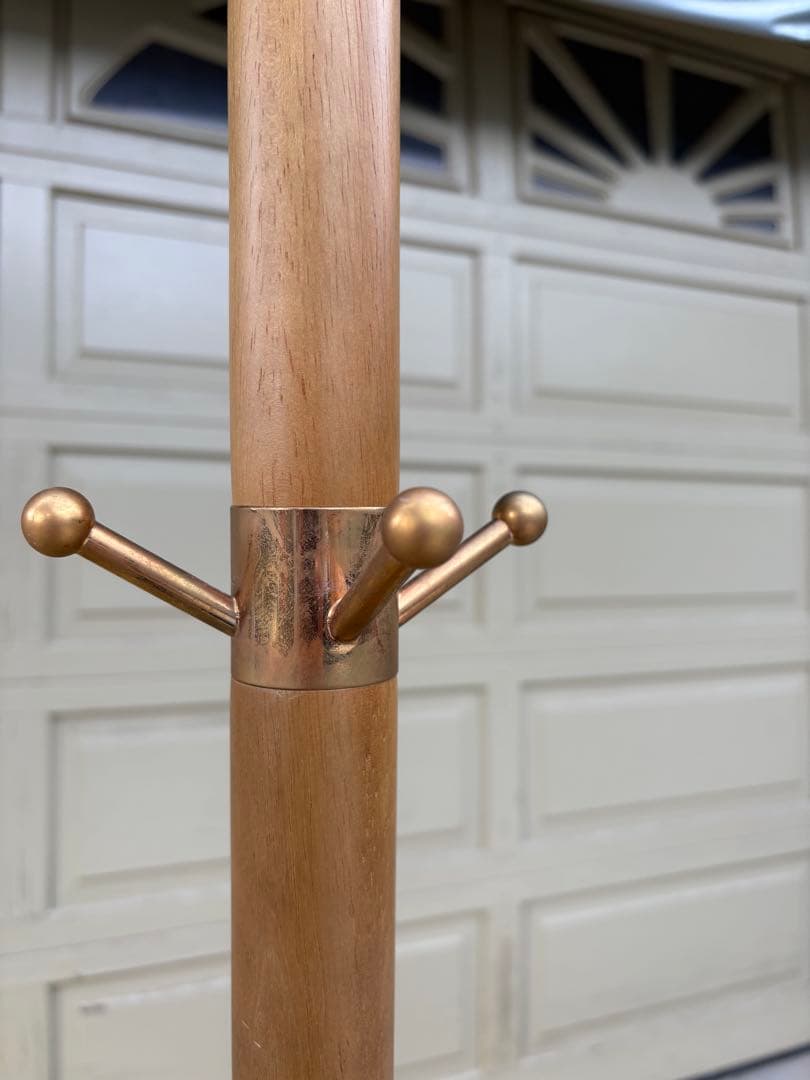 カリモク コートハンガー ポールハンガー アンティーク調 ハンガーラック