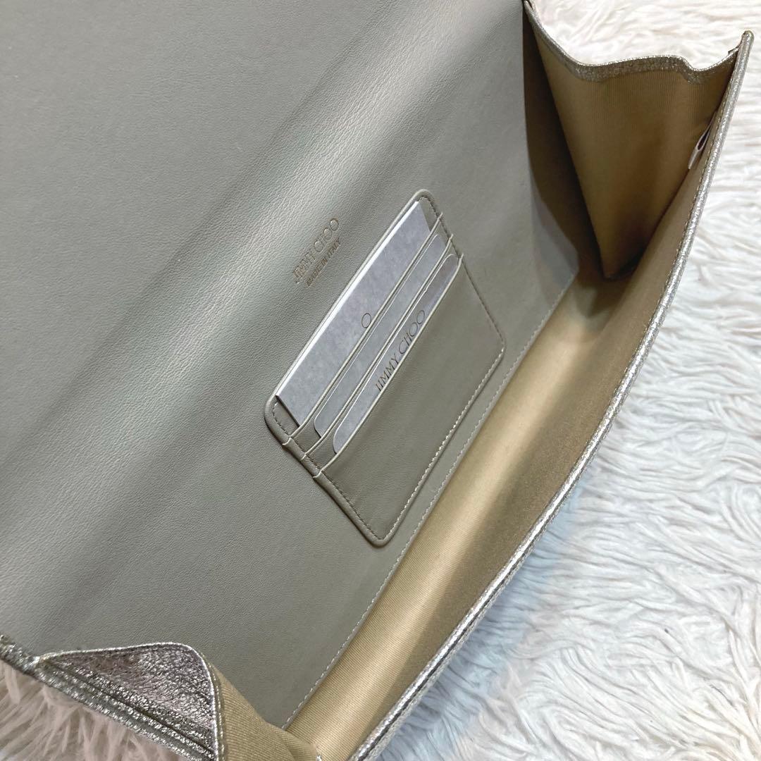 ジミーチュウ JIMMY CHOO MAIA クラッチバッグ シルバー