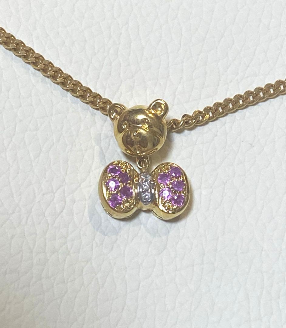 ポンテヴェキオ ネックレストップ K18 ダイヤピンクサファイア ベアーゴールド