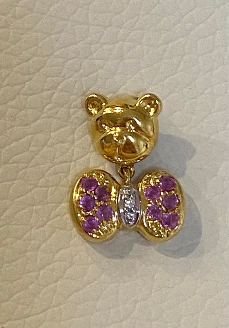 ポンテヴェキオ ネックレストップ K18 ダイヤピンクサファイア ベアーゴールド