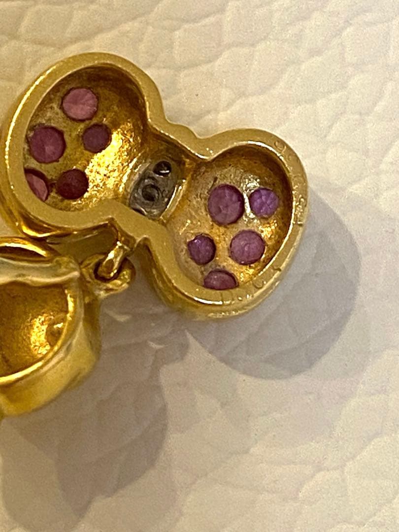 ポンテヴェキオ ネックレストップ K18 ダイヤピンクサファイア ベアーゴールド