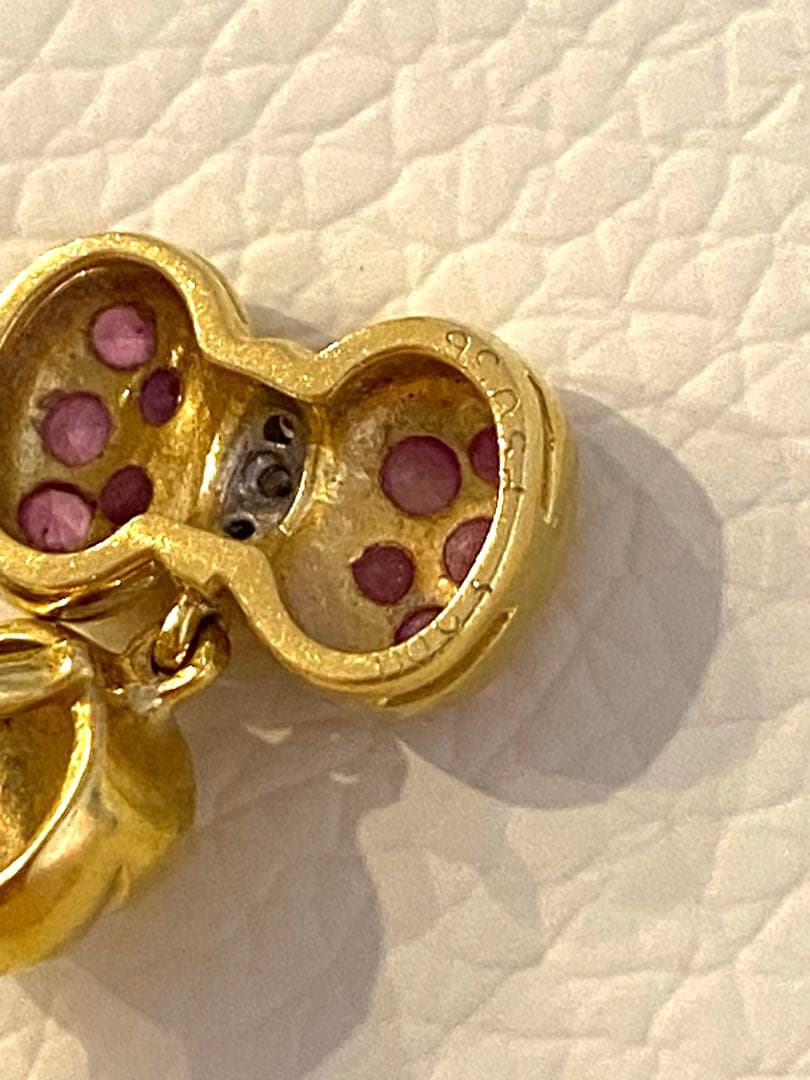 ポンテヴェキオ ネックレストップ K18 ダイヤピンクサファイア ベアーゴールド