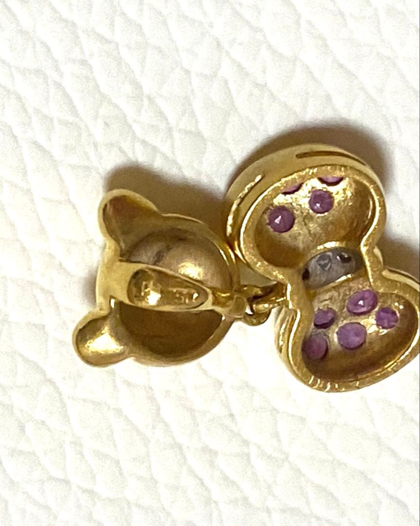 ポンテヴェキオ ネックレストップ K18 ダイヤピンクサファイア ベアーゴールド