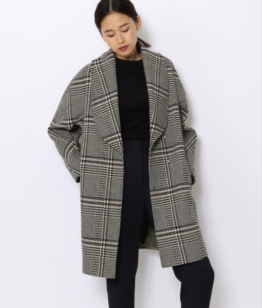 DES PRES ナイロンウールチェックコート トゥモローランド