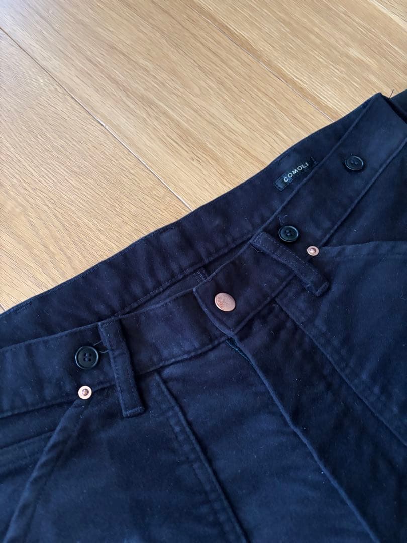 COMOLI モールスキン ペインターパンツ BLACK 3 コモリ 美品