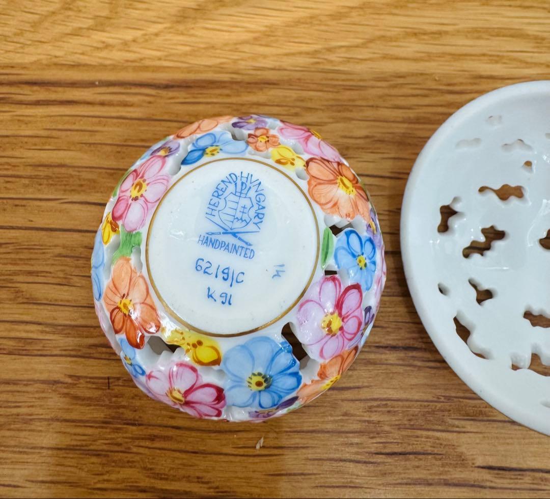 HEREND （ヘレンド）ファンタジー オープンワーク ボンボニエール ボックス