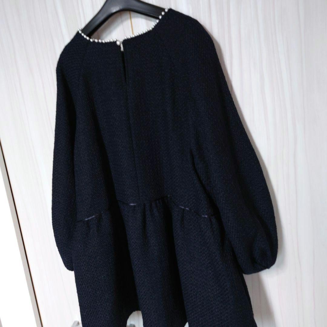 美品大きいサイズ　ローズティアラ　ファニーツイードペプラムブラウス