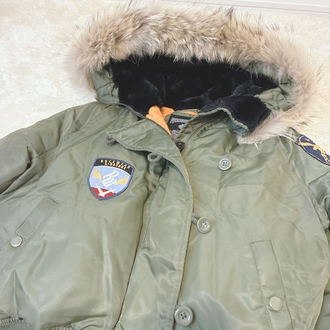 ROCAWEAR ロカウェア N2Bフライトジャケット 中綿 ファー付き M