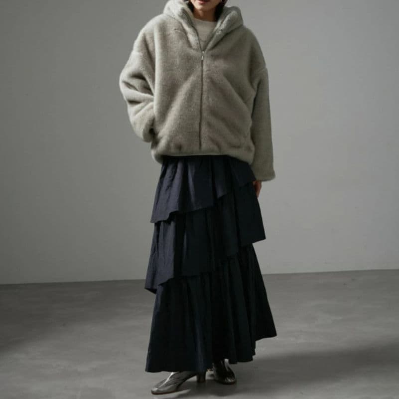 SALON adam et rope'【FREE】グラデーションファーブルゾン