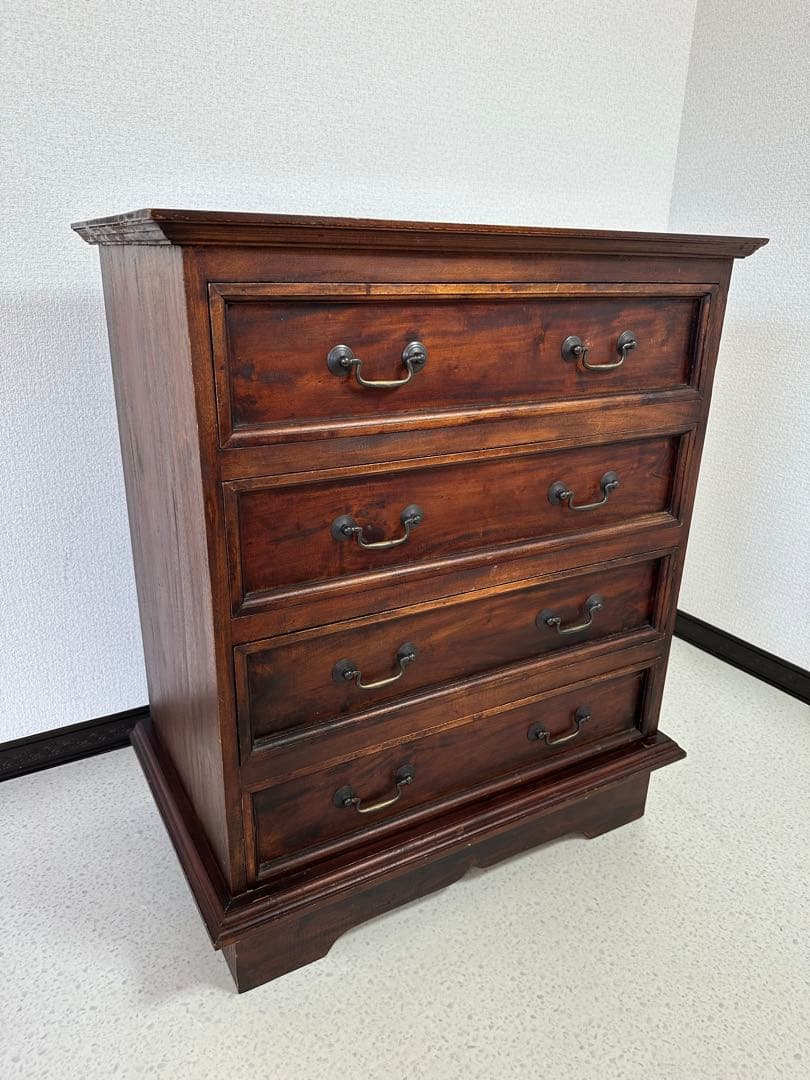 イギリス製 英国 クラシック 4段 チェスト オーク材 無垢材タンス ※i4※