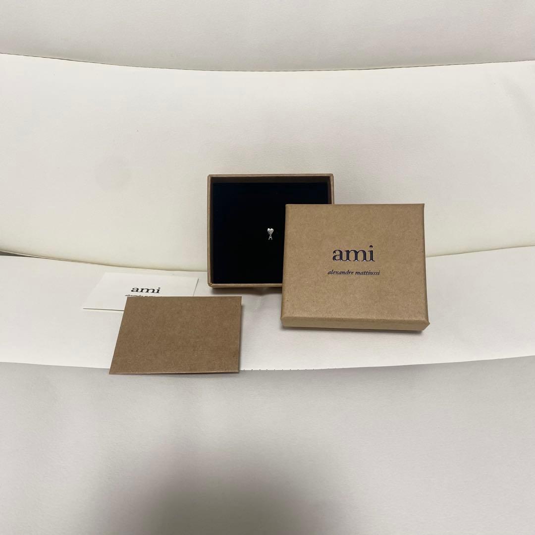 【AMI PARIS】 ハート型シルバーピアス 片耳用