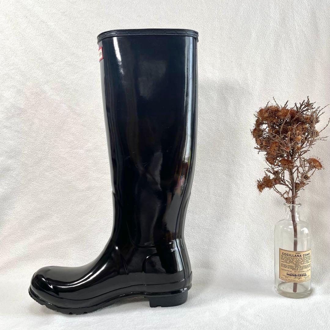 極美品✨ハンター グロス トールブーツ グラデーション ロング 艶あり 長靴