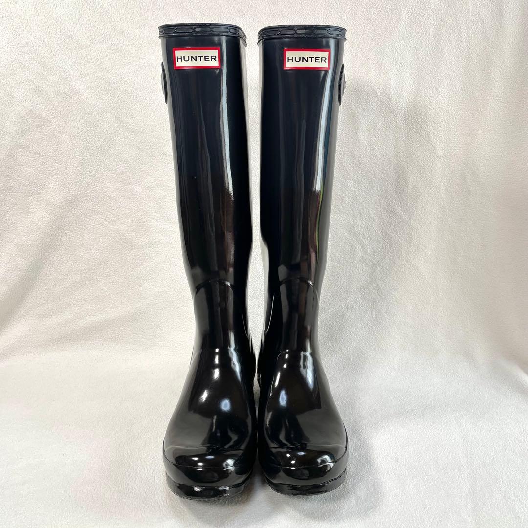 極美品✨ハンター グロス トールブーツ グラデーション ロング 艶あり 長靴