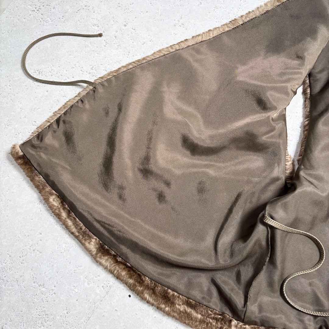 美品　ミズイロインド イミテーション ファー ベスト　ジレ