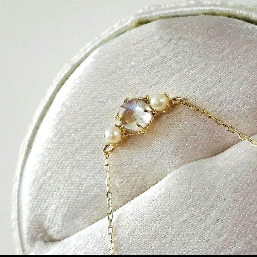 ミ*♪様 ノワールドプーペ K10 ネックレス ロイヤルブルームーンストーン パ