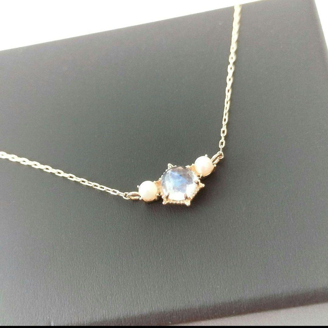 ミ*♪様 ノワールドプーペ K10 ネックレス ロイヤルブルームーンストーン パ