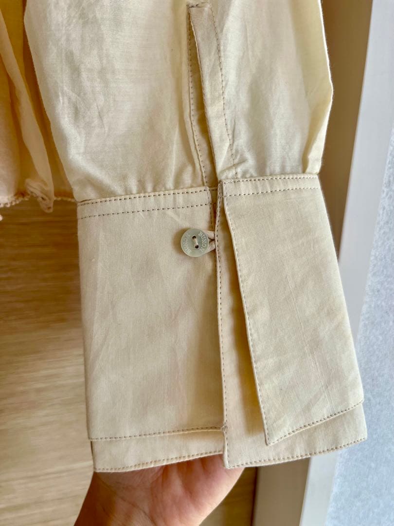 【美品】BUNON シルク混長袖コットンブラウス