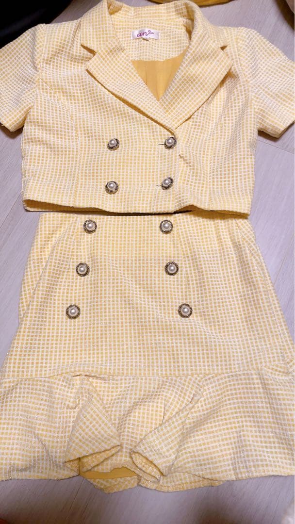 【an /アン】プリーツ/ Aライン/ セットアップ/ ミニドレス キャバドレス