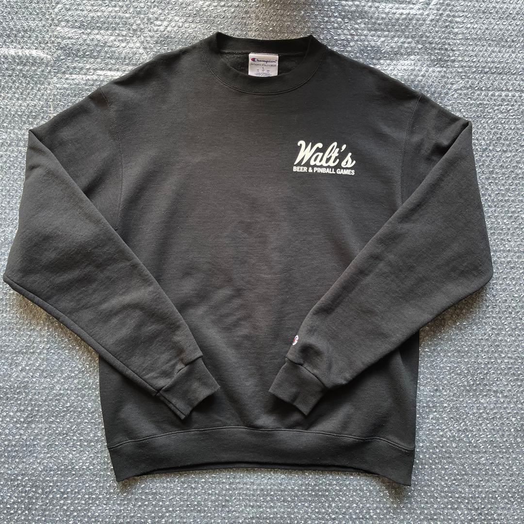 美品 WALT’S BAR CREWNECK BLACK-L Champion