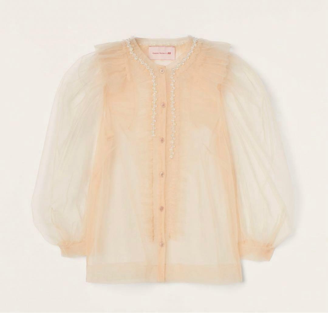 新品未使用 パフスリーブ チュールブラウス Simone Rocha x 