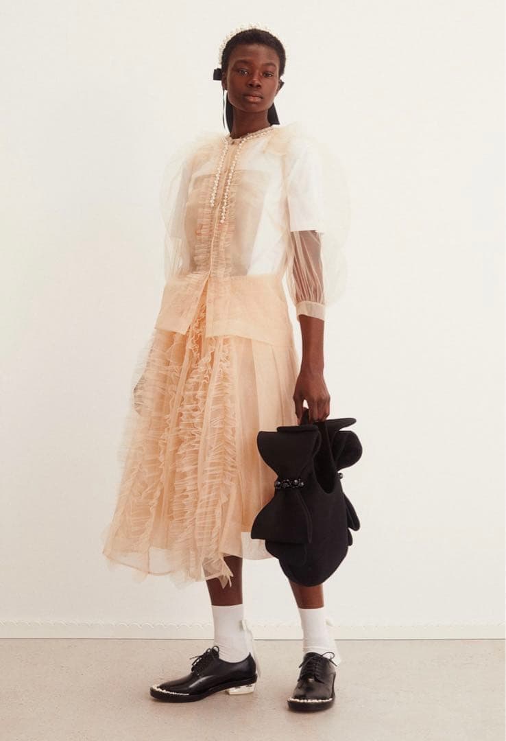 新品未使用 パフスリーブ チュールブラウス Simone Rocha x 