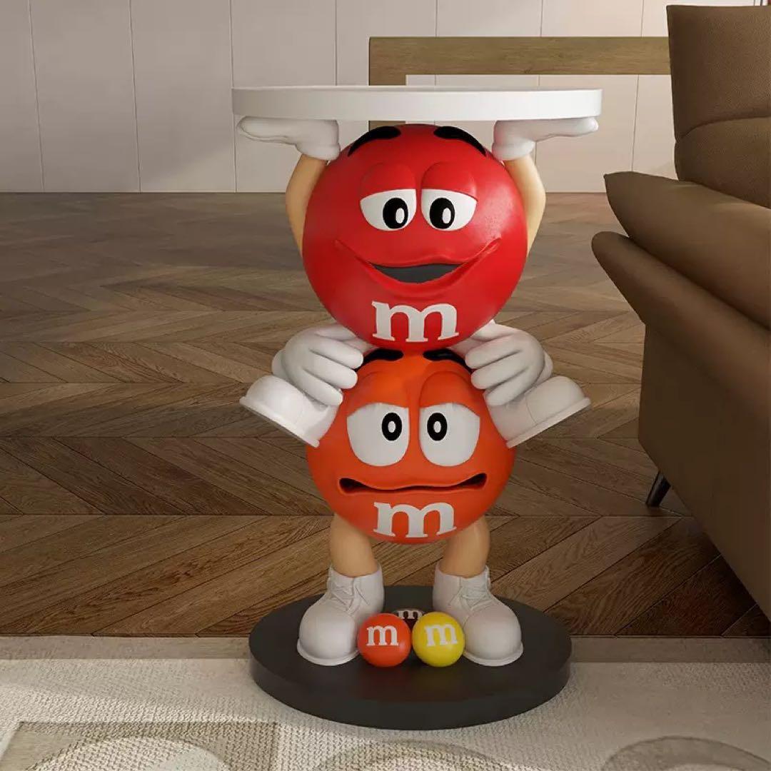 新品 m&m's レッドオレンジ サイドテーブル 置物　フィギュア