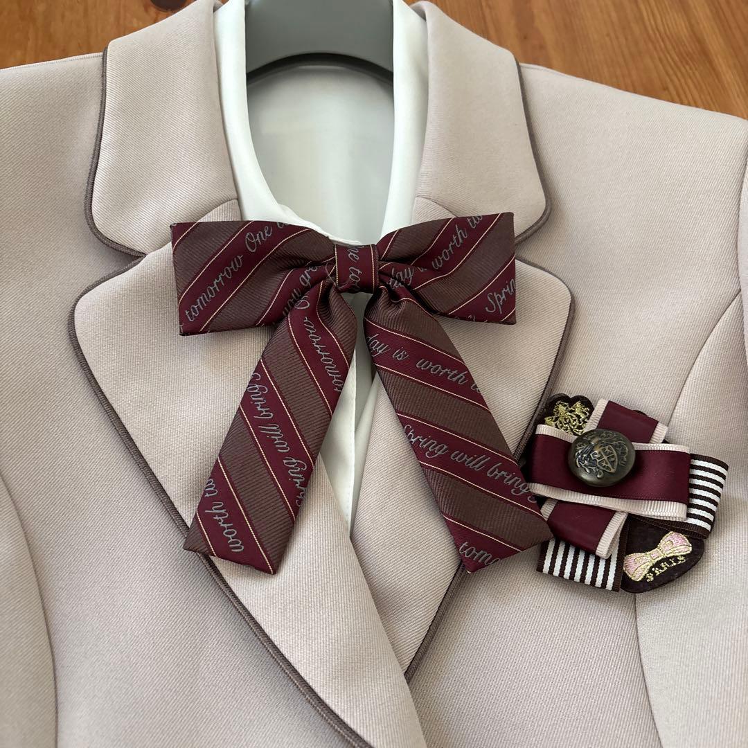 卒業式　女の子　ピンク　ベージュ160 プリーツ　チェック　セットフォーマル