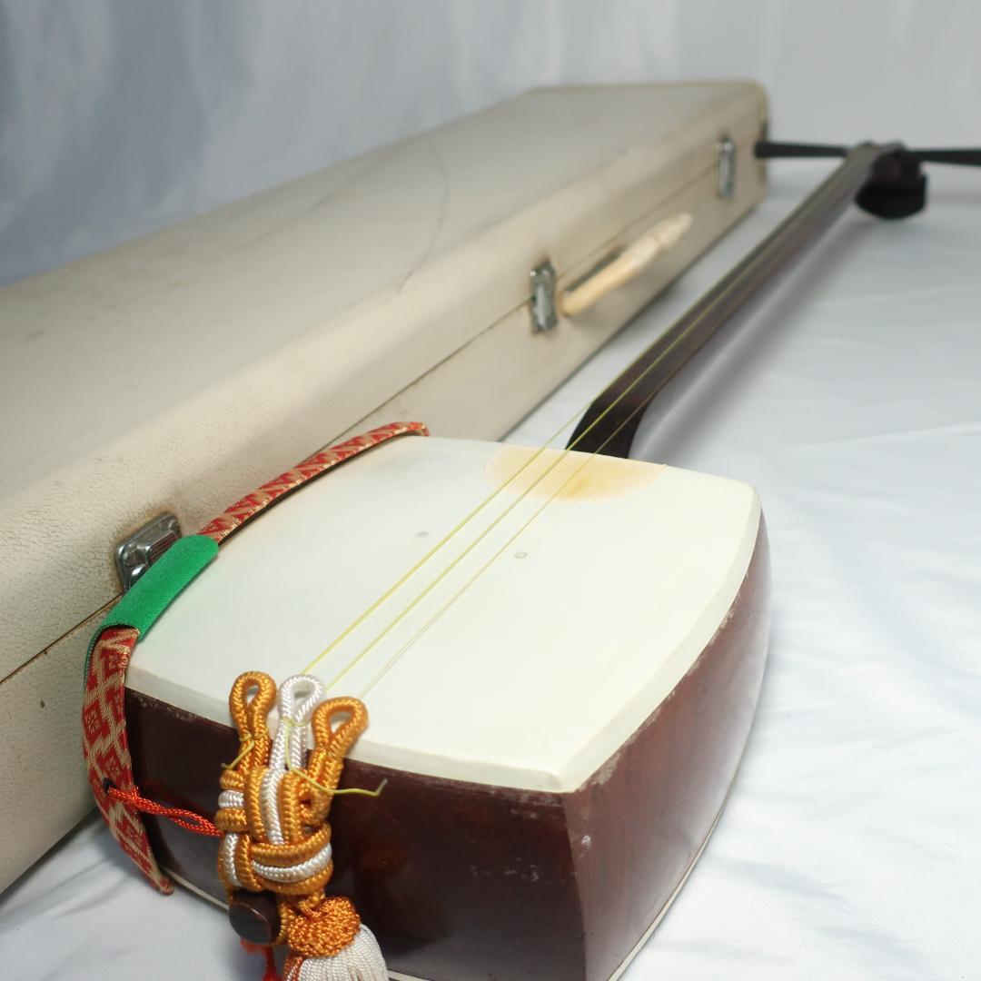 三味線 細棹 ハードケース 撥 付属 長唄 和楽器 E03