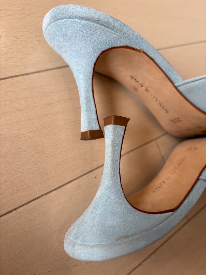 MANOLO BLAHNIK メイセールスエード ミュール　35.5