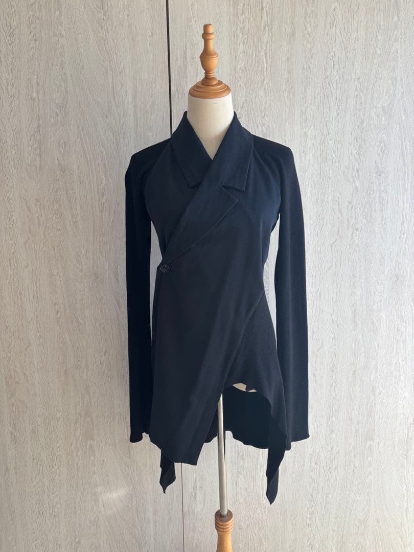 ヨージヤマモトブラックラップテーラードジャケット