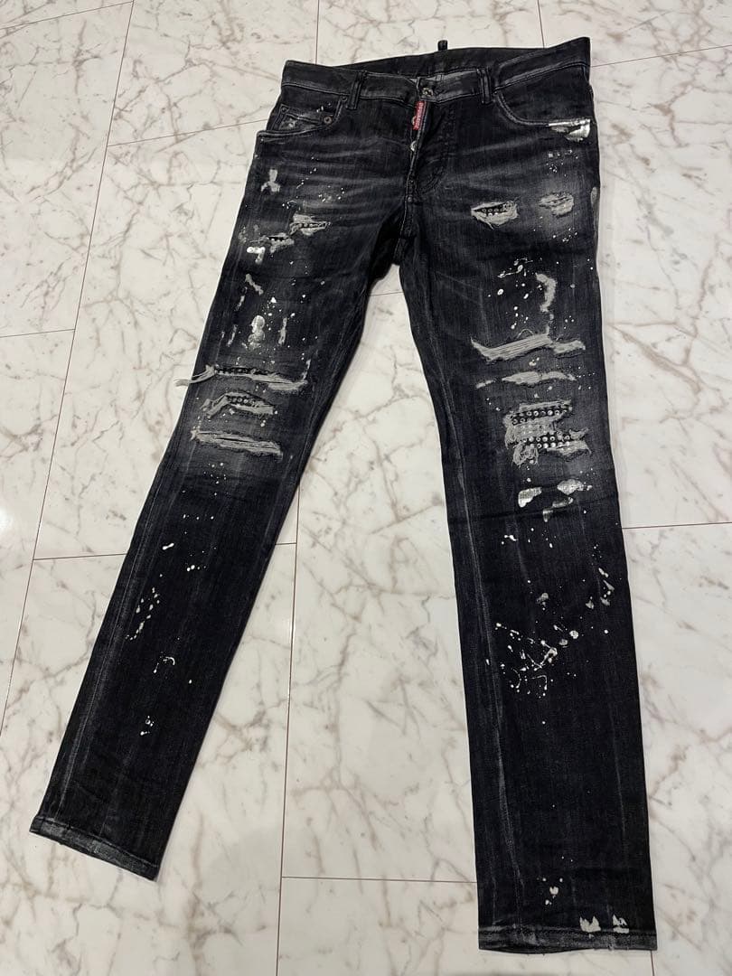 ディースクエアードDSQUARED2 44ブラックデニム