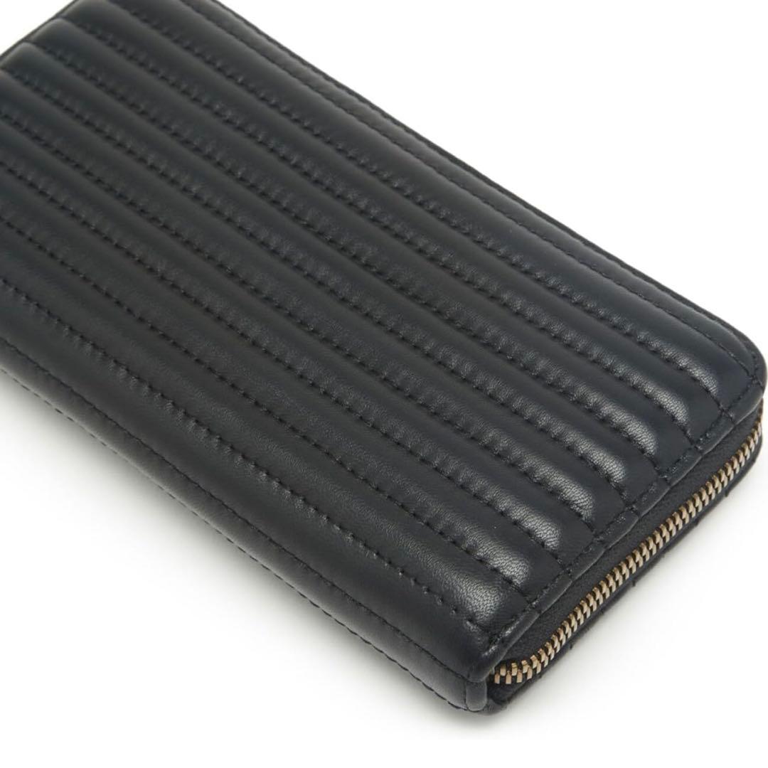 【真理です】　ディーゼル　レザー 長財布　メタル ロゴ チャーム　ブラック