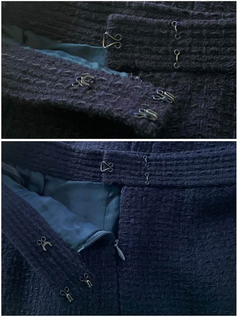 CHANEL シャネル ネイビー ツイード スーツ 美品