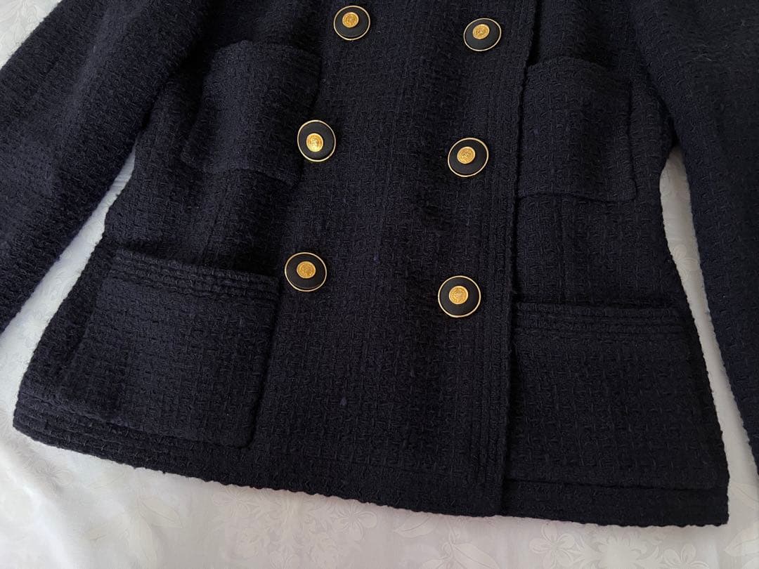 CHANEL シャネル ネイビー ツイード スーツ 美品