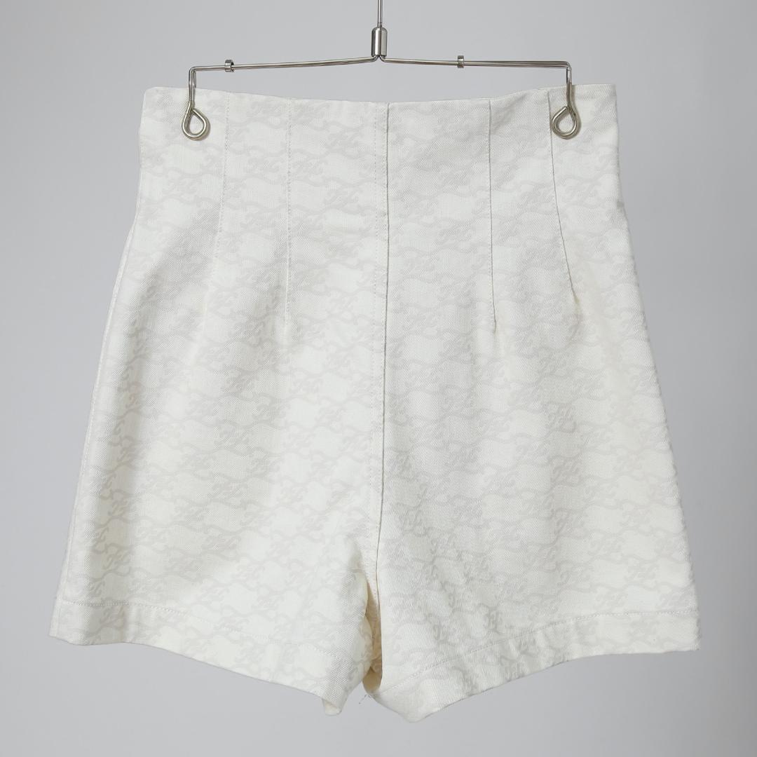 FENDI 21SS カーリグラフィー ハイウエスト デニム ショートパンツ