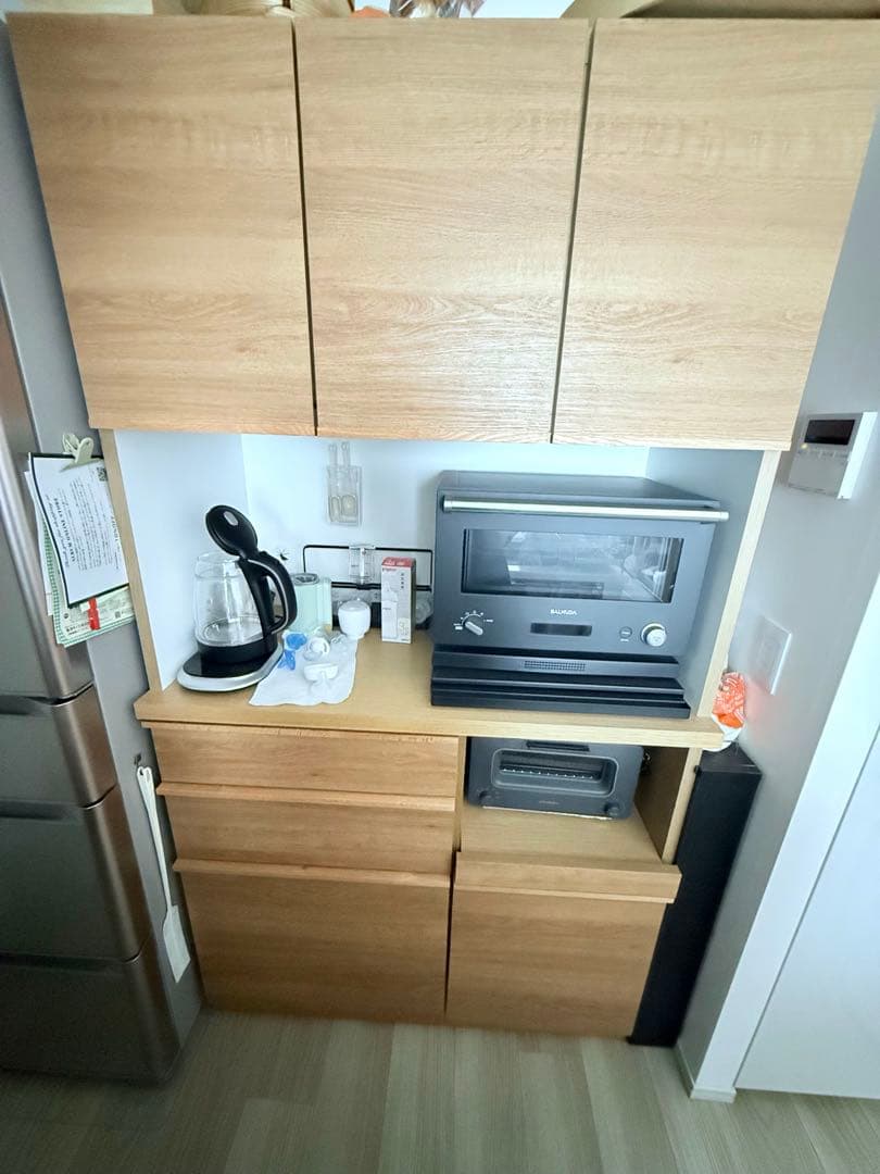 6/8まで出品⭐︎食器棚　国産　大川産　木製　キッチンカウンター