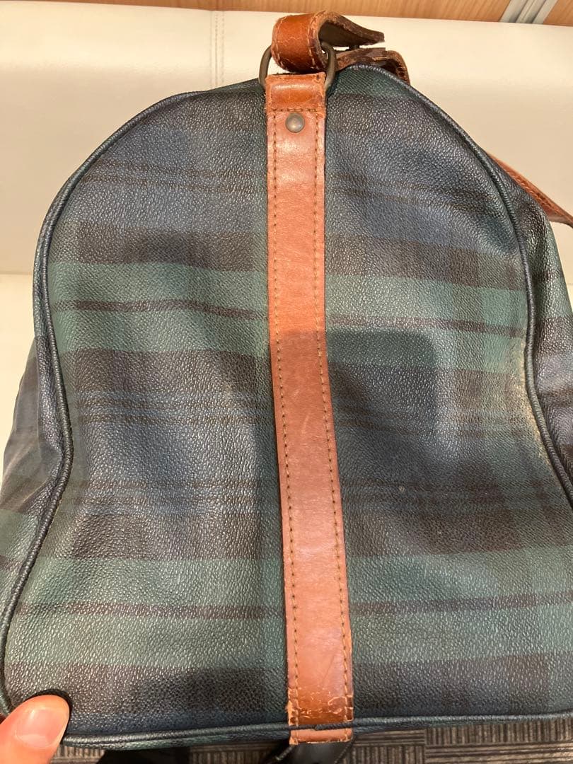 ポロ ラルフローレン ボストンバッグ 2way チェック PVC レザー 大容量