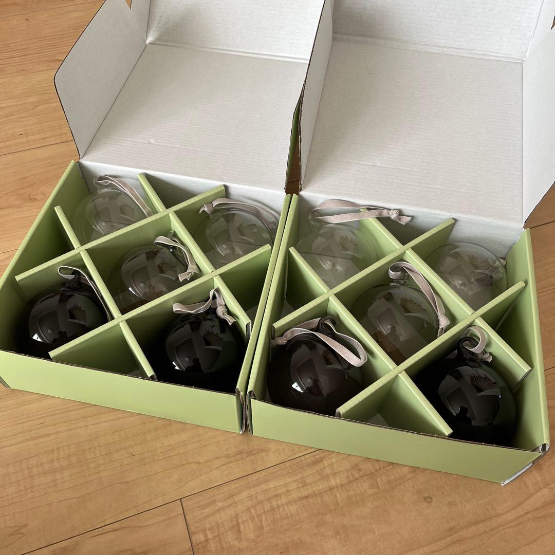 ITTALA イッタラ　ガラスオーナメント グレー 5個2箱セット