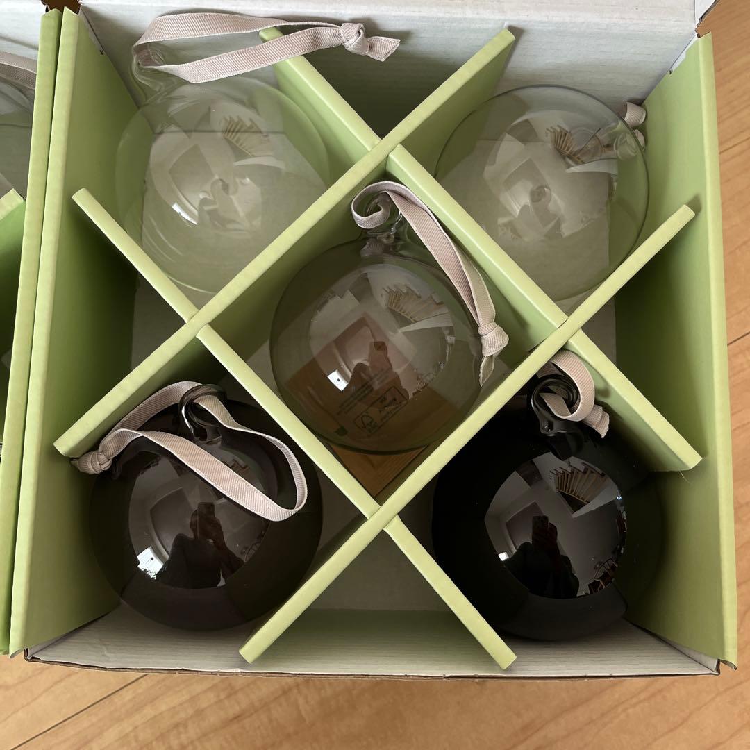 ITTALA イッタラ　ガラスオーナメント グレー 5個2箱セット