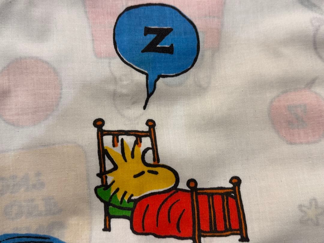 【美品】スヌーピーヴィンテージツインフラットシーツ/sleep柄/キズ無し